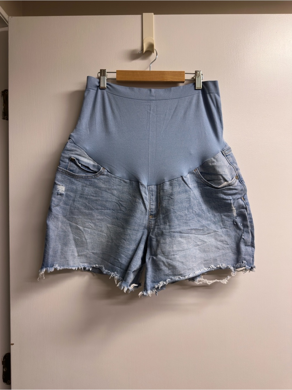 Sonoma Light Blue High-Waist Maternity Denim Shorts